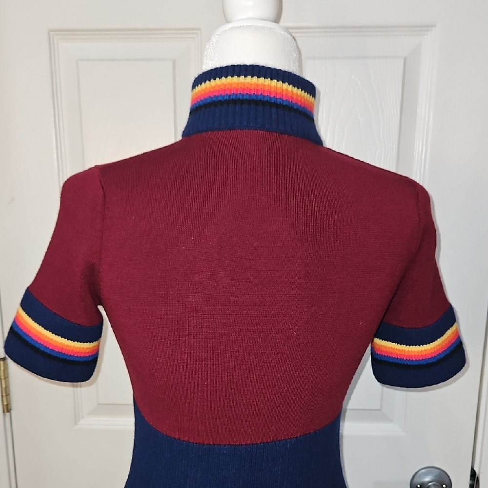 Marina Moscone Ribbed Knit Casmere Wool Cycling Midi Xs With Flaws - Picture 7 of 17